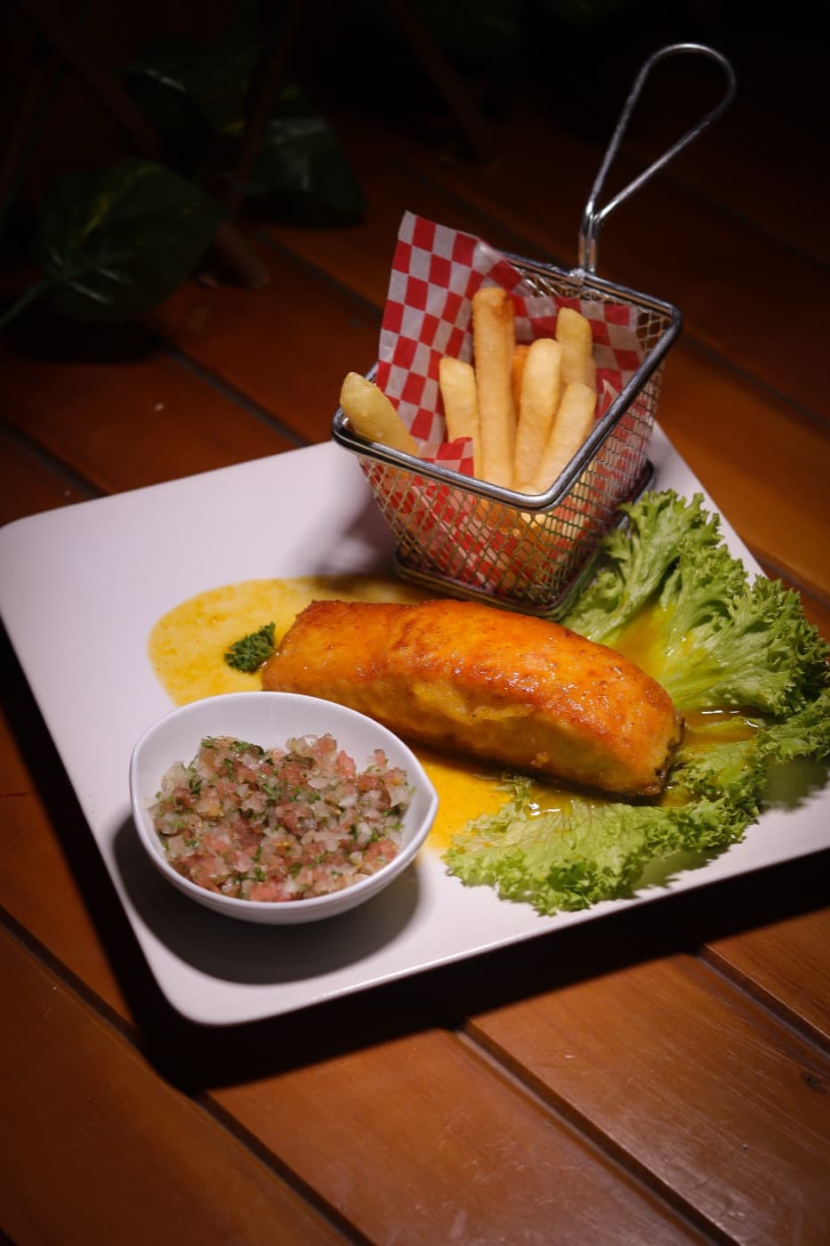 Salmón en salsa de maracuyá